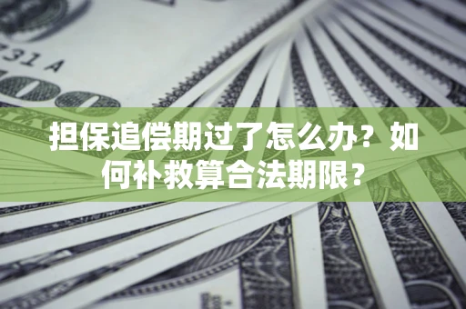 济南担保追偿期过了怎么办？如何补救算合法期限？